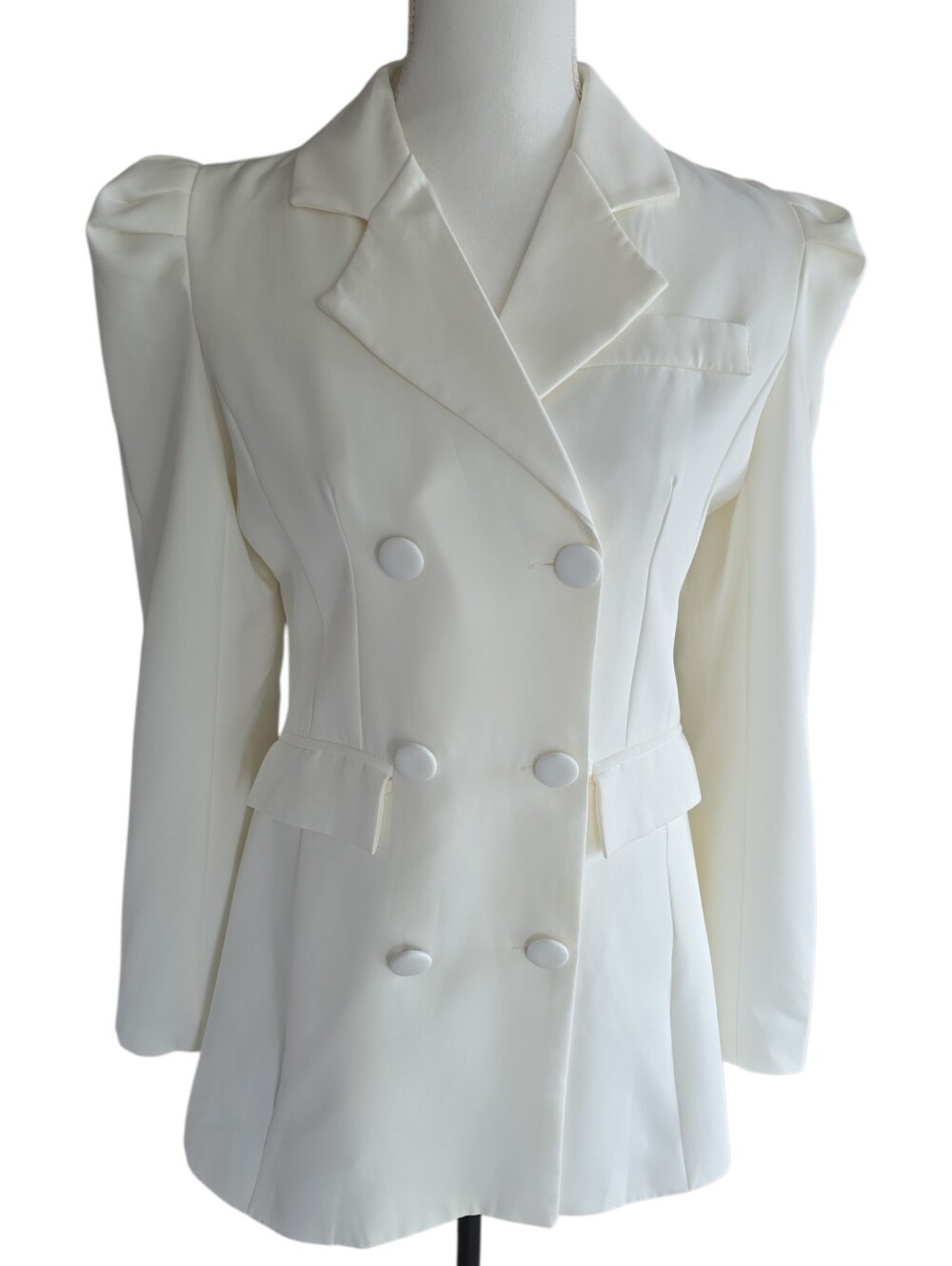 Pinkyotto New York NWT Winter White Double Breasted Blazer OS Retail $148
